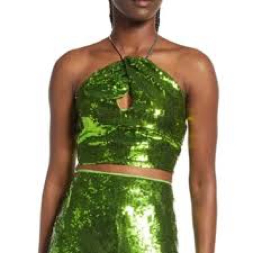 & Other Stories
Women's Green Sequin Halterneck Crop Top🔥
